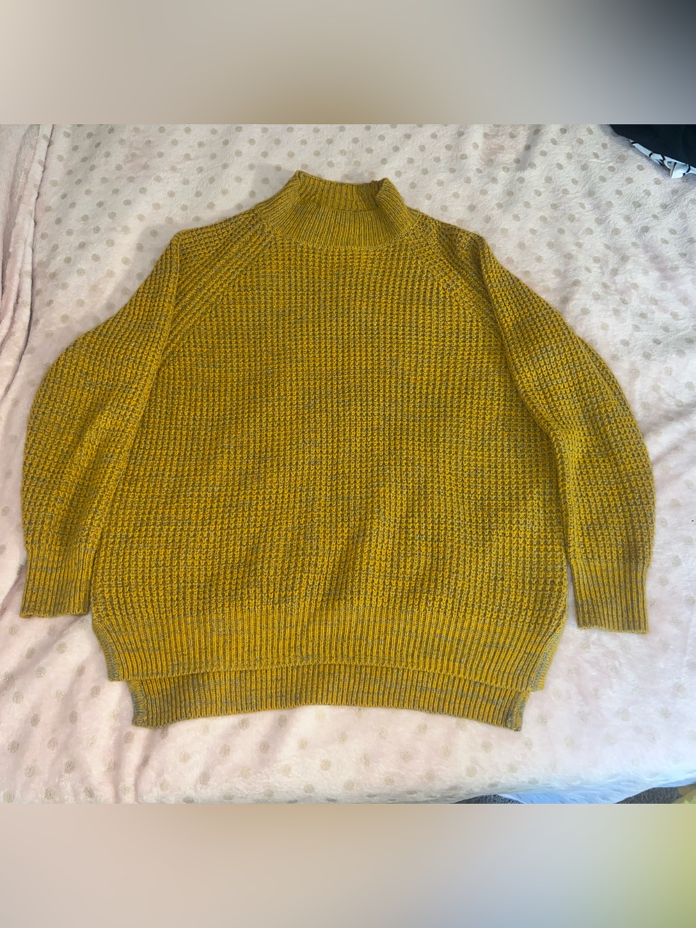 Women’s Mustard Rib-Knit Mock Neck Sweater